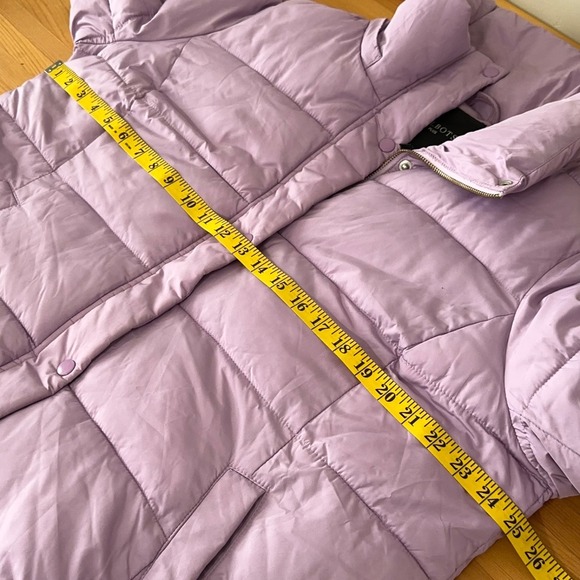 Talbots Plus Womens Quilted Puffer Coat Sz X Pockets Zip Snap Purple Lilac - Picture 3 of 10